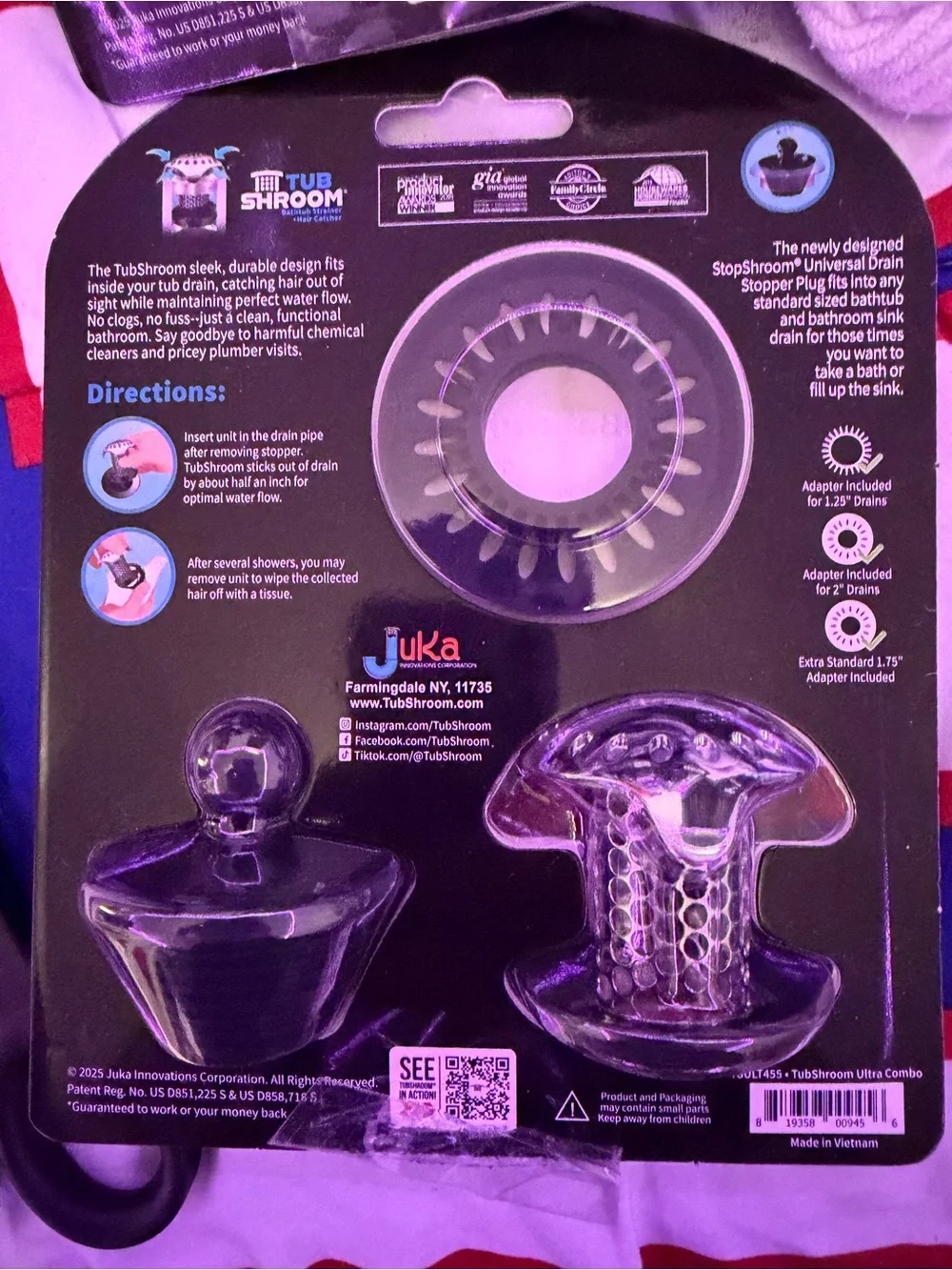 Bathtub Hair Catcher & Drain Stopper - Blue